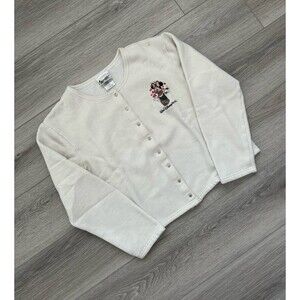 Vintage 90s Rare Walt Disney World Sweater Cardigan Double Sided - sz L